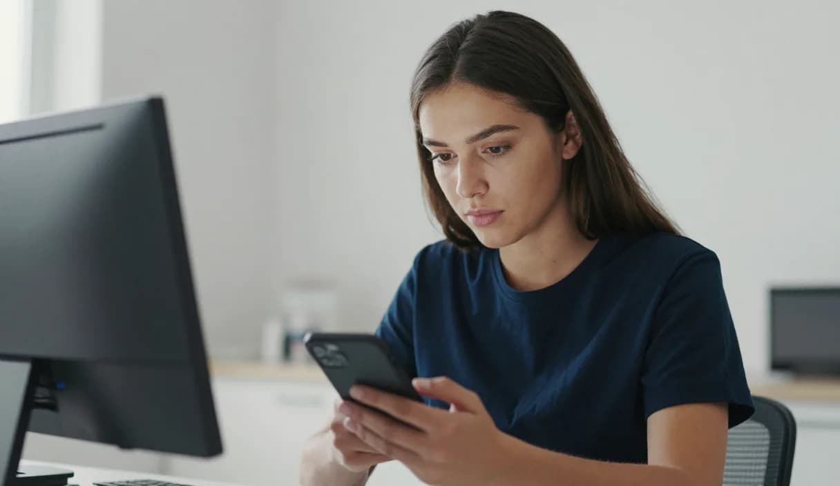 A money transfer for a cleaner on a phone