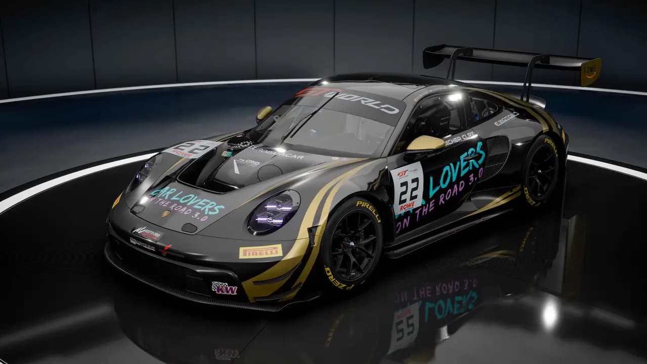 Assetto Corsa Competizione-ის სათამაშო კადრი თამაშის მიმდინარეობისას.