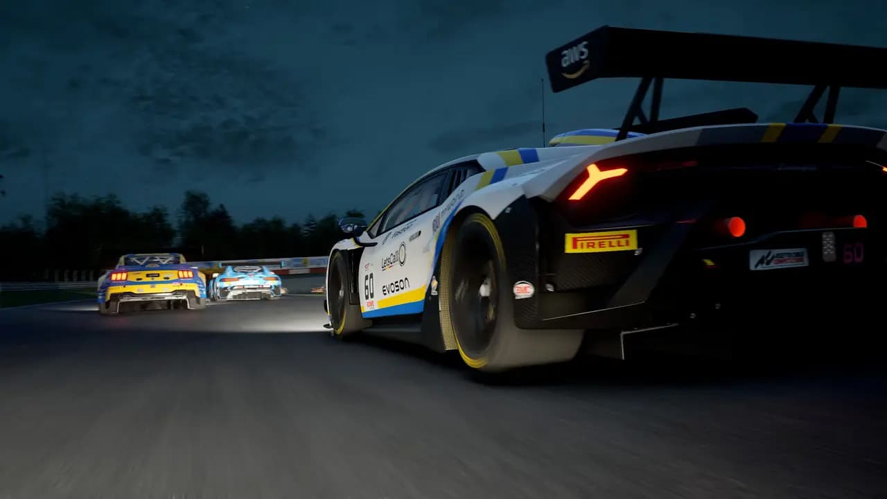 Assetto Corsa Competizione-ის სათამაშო კადრი თამაშის მიმდინარეობისას.