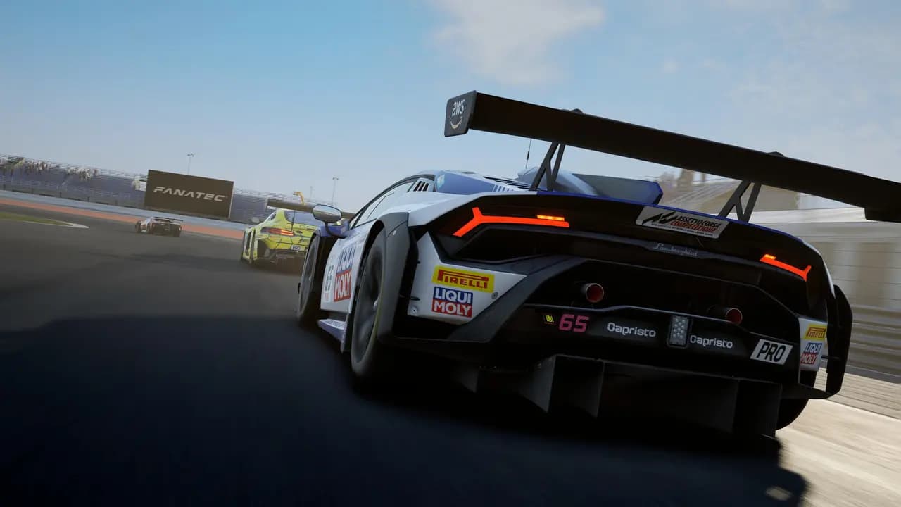 Assetto Corsa Competizione-ის სათამაშო კადრი თამაშის მიმდინარეობისას.