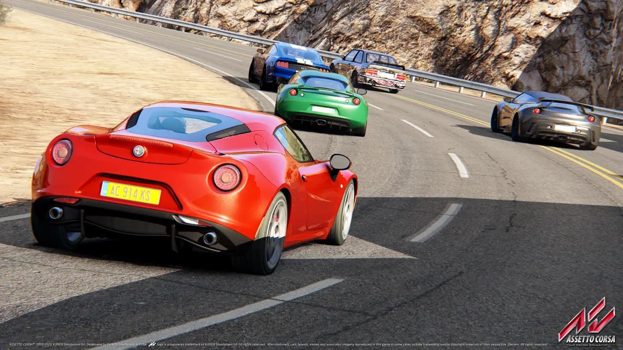 Assetto Corsa-ის სათამაშო კადრი თამაშის მიმდინარეობისას.