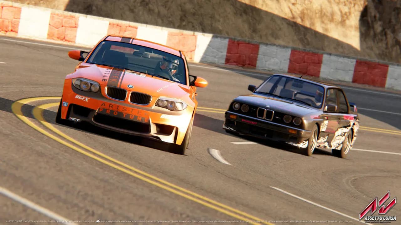 Assetto Corsa-ის სათამაშო კადრი თამაშის მიმდინარეობისას.