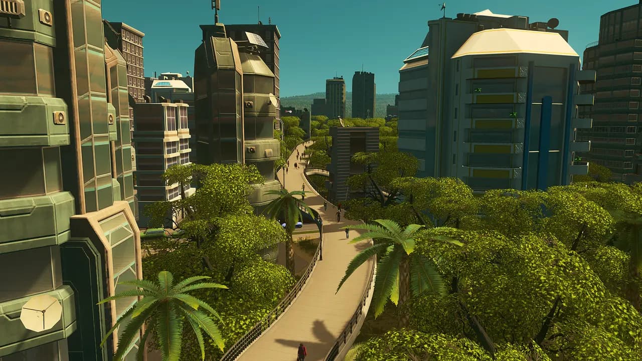 Cities: Skylines-ის სათამაშო კადრი თამაშის მიმდინარეობისას.