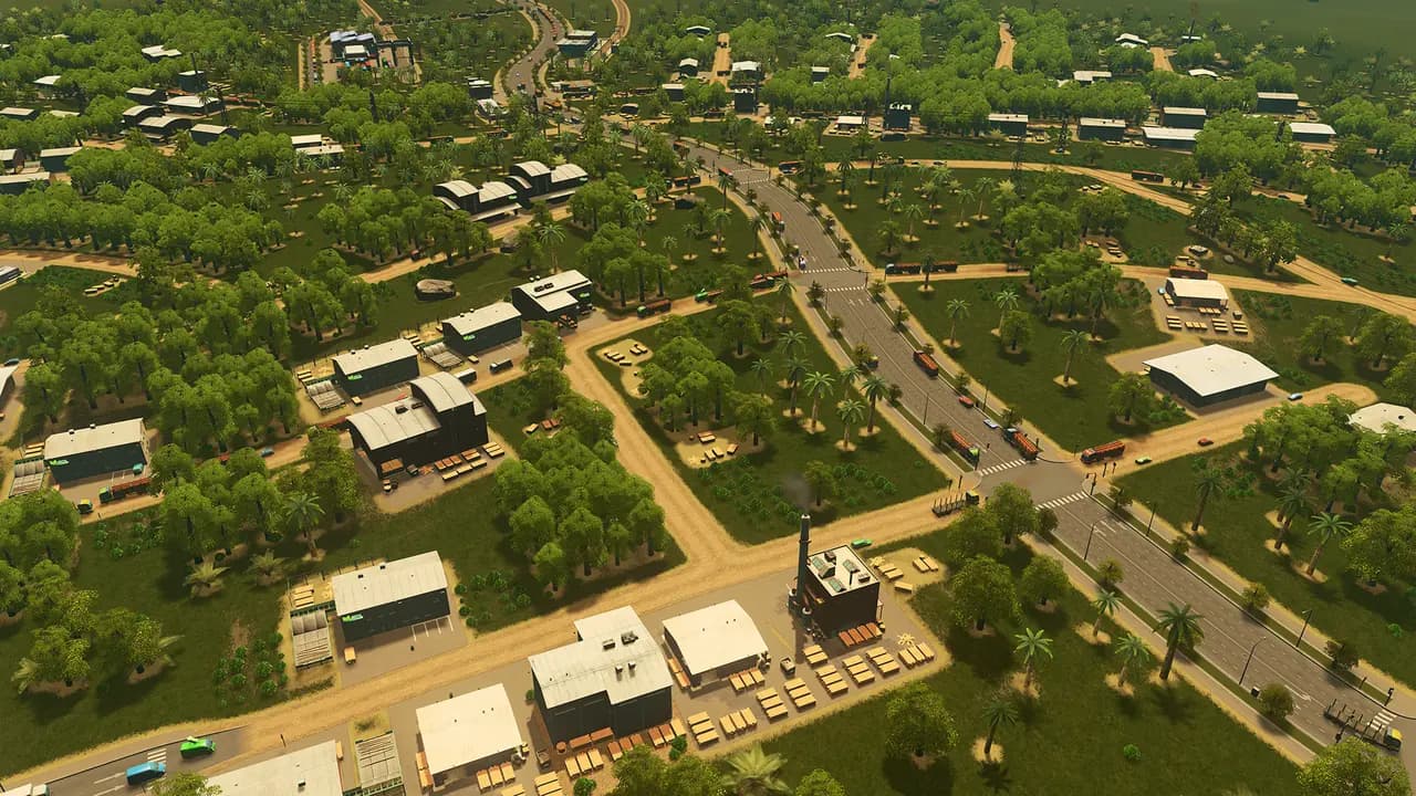 Cities: Skylines-ის სათამაშო კადრი თამაშის მიმდინარეობისას.