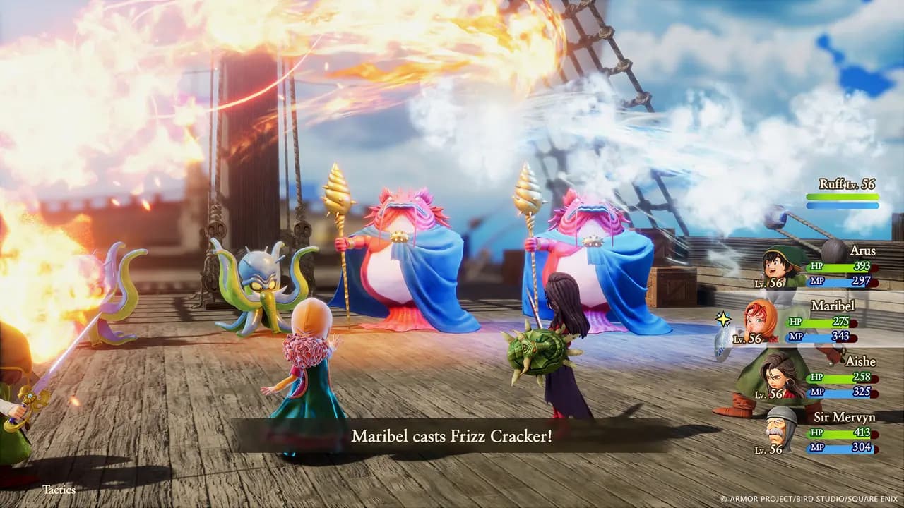 DRAGON QUEST VII Reimagined-ის სათამაშო კადრი თამაშის მიმდინარეობისას.