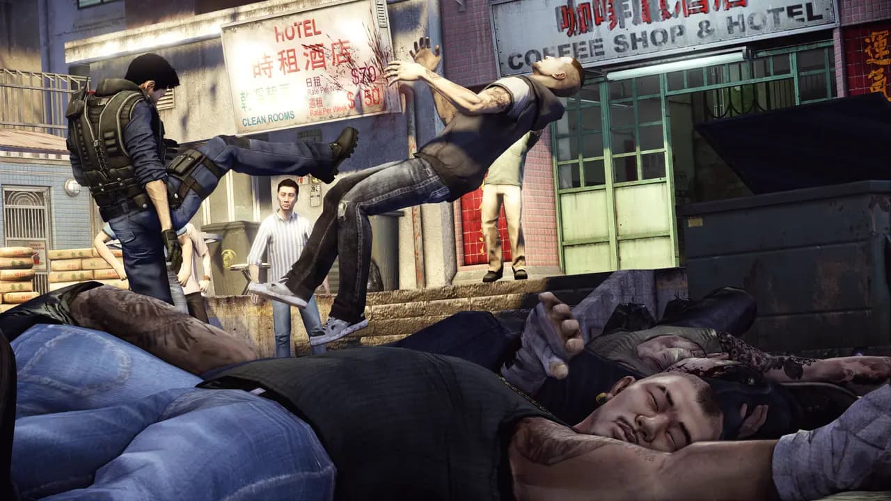 Sleeping Dogs: Definitive Edition-ის სათამაშო კადრი თამაშის მიმდინარეობისას.