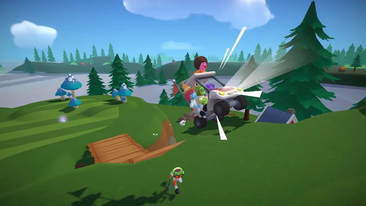 Super Battle Golf-ის სათამაშო კადრი თამაშის მიმდინარეობისას.