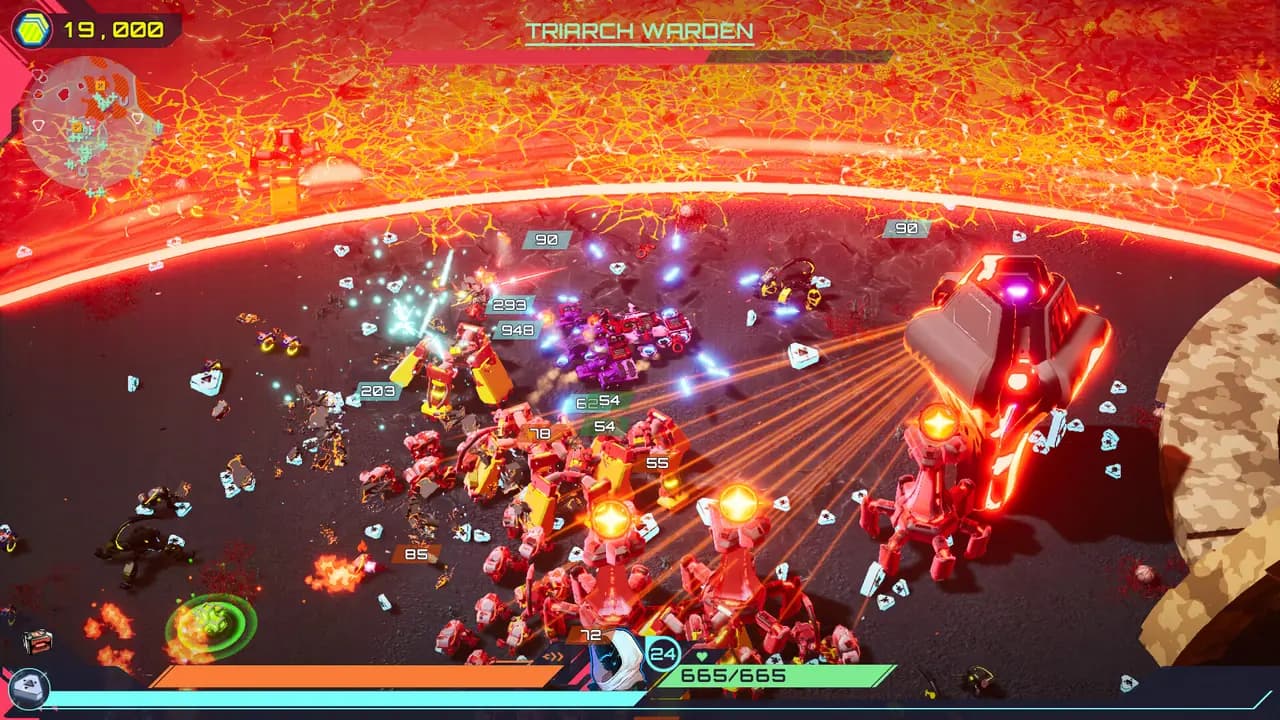 TerraTech Legion-ის სათამაშო კადრი თამაშის მიმდინარეობისას.
