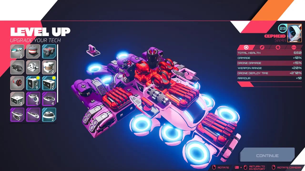 TerraTech Legion-ის სათამაშო კადრი თამაშის მიმდინარეობისას.