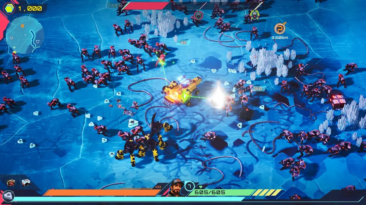 TerraTech Legion-ის სათამაშო კადრი თამაშის მიმდინარეობისას.