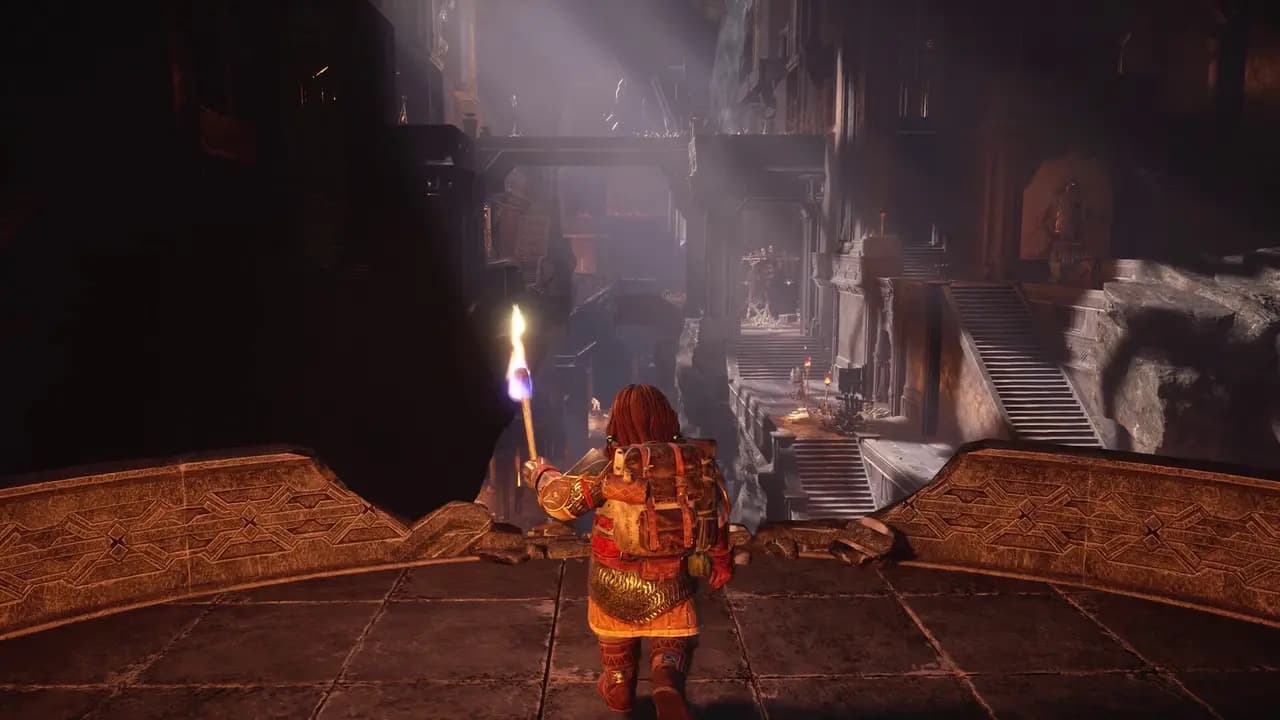 The Lord of the Rings: Return to Moria™-ის სათამაშო კადრი თამაშის მიმდინარეობისას.