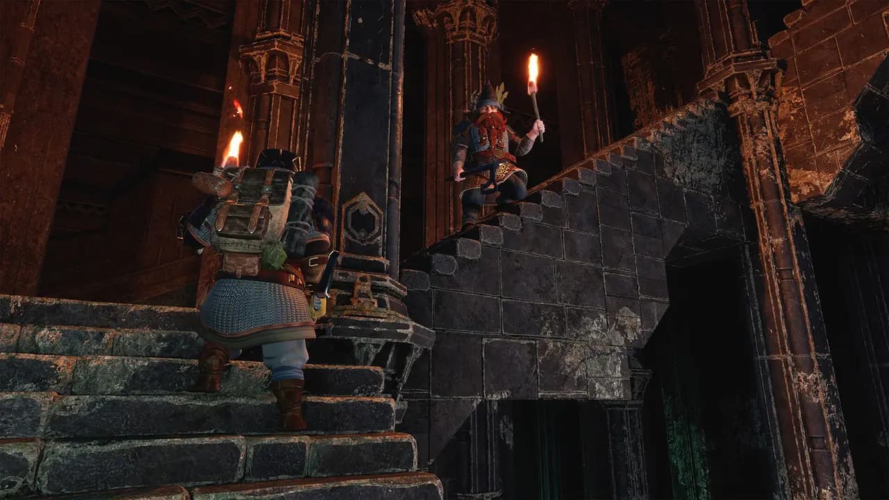 The Lord of the Rings: Return to Moria™-ის სათამაშო კადრი თამაშის მიმდინარეობისას.