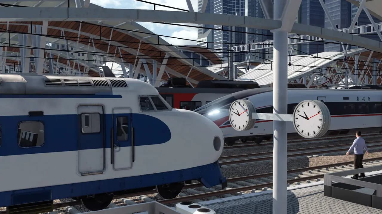 Transport Fever 2-ის სათამაშო კადრი თამაშის მიმდინარეობისას.