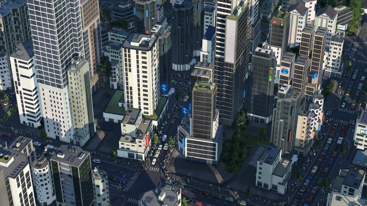 Transport Fever 2-ის სათამაშო კადრი თამაშის მიმდინარეობისას.