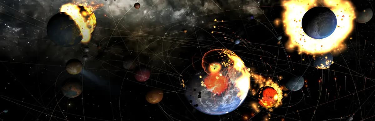 Universe Sandbox-ის ოფიციალური არტი. ჟანრი მსუბუქი, სტუდია Giant Army.