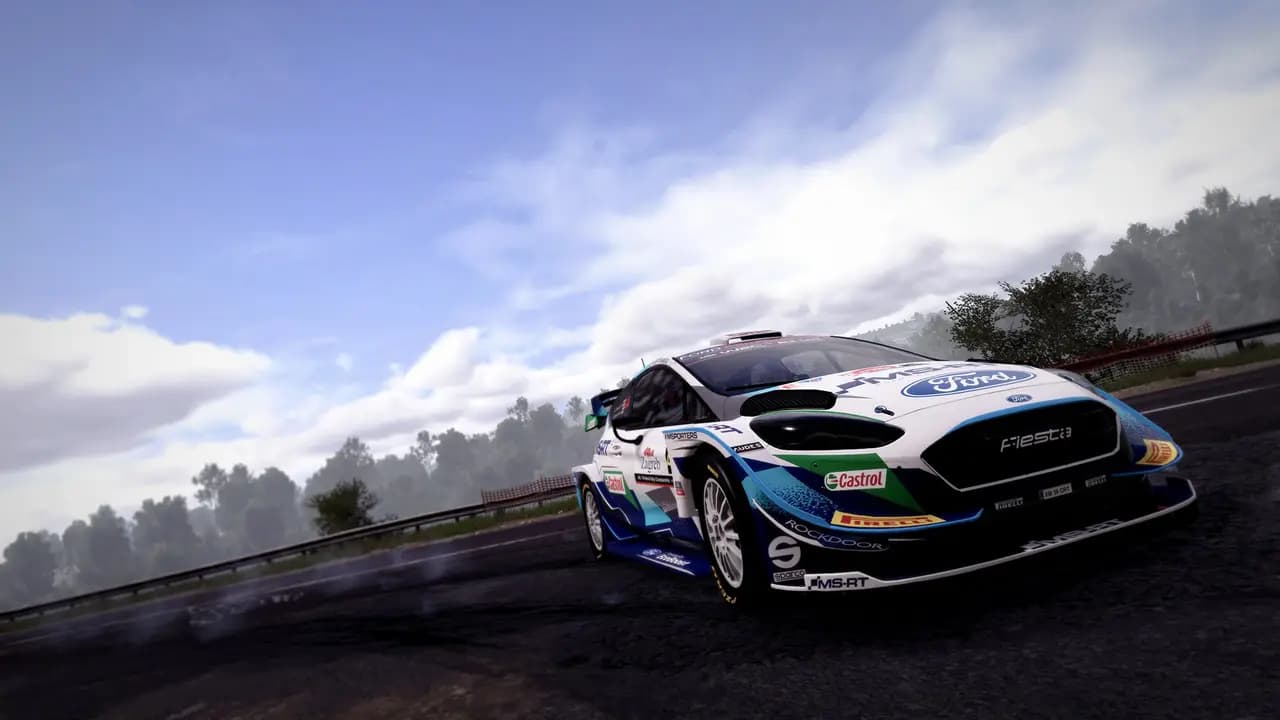 WRC 10 FIA World Rally Championship-ის სათამაშო კადრი თამაშის მიმდინარეობისას.