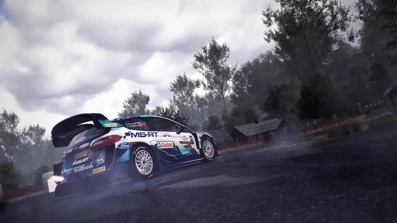 WRC 10 FIA World Rally Championship-ის სათამაშო კადრი თამაშის მიმდინარეობისას.
