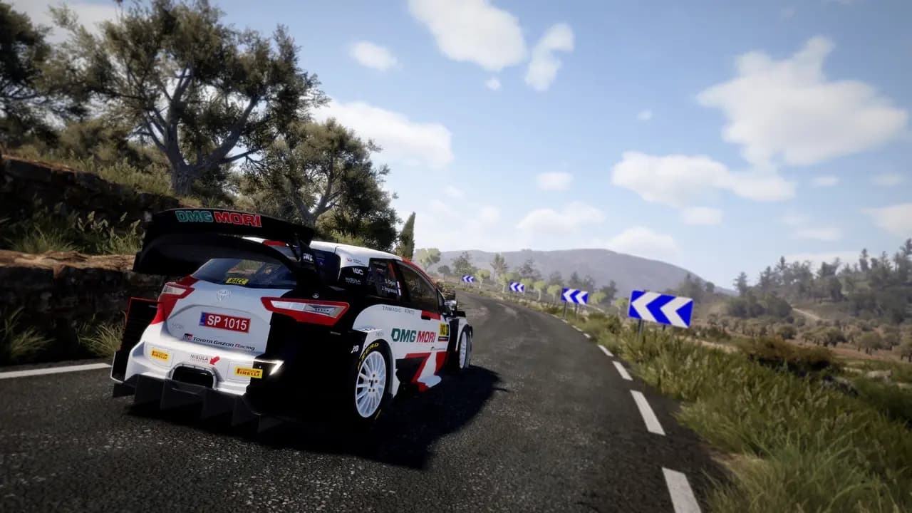 WRC 10 FIA World Rally Championship-ის სათამაშო კადრი თამაშის მიმდინარეობისას.