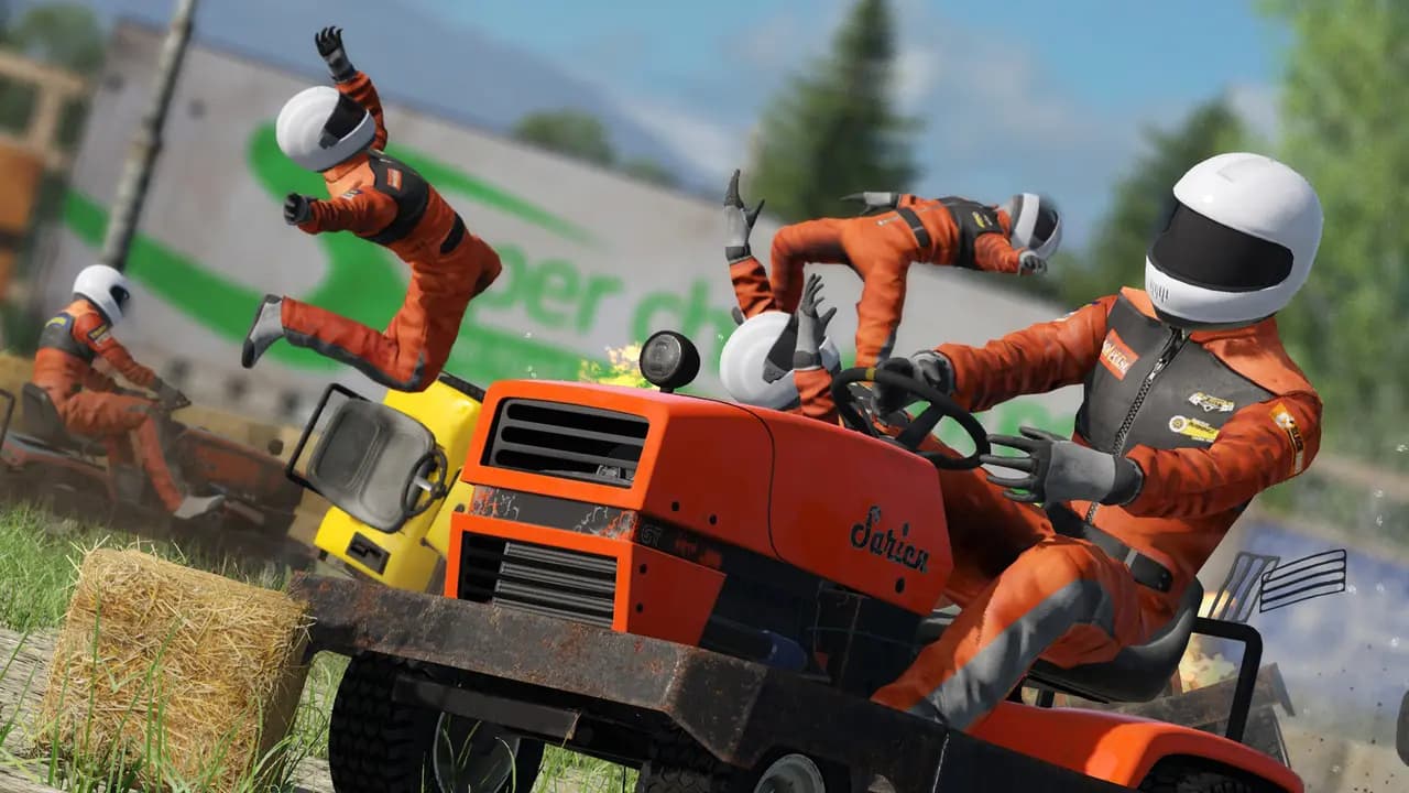Wreckfest-ის სათამაშო კადრი თამაშის მიმდინარეობისას.
