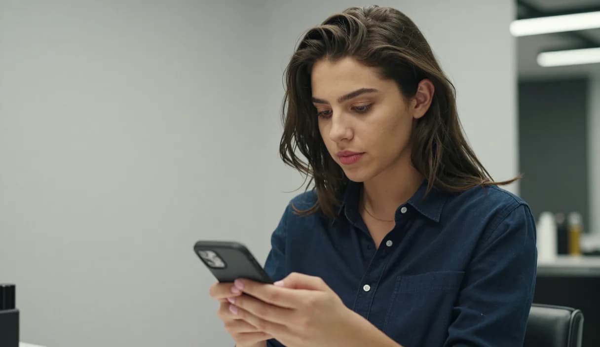 A money transfer for a hairstylist on a phone