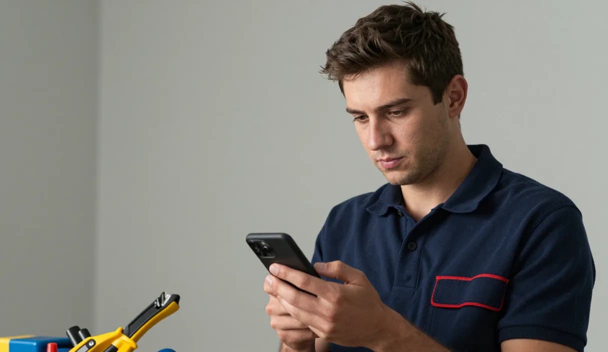 A money transfer for a handyman on a phone