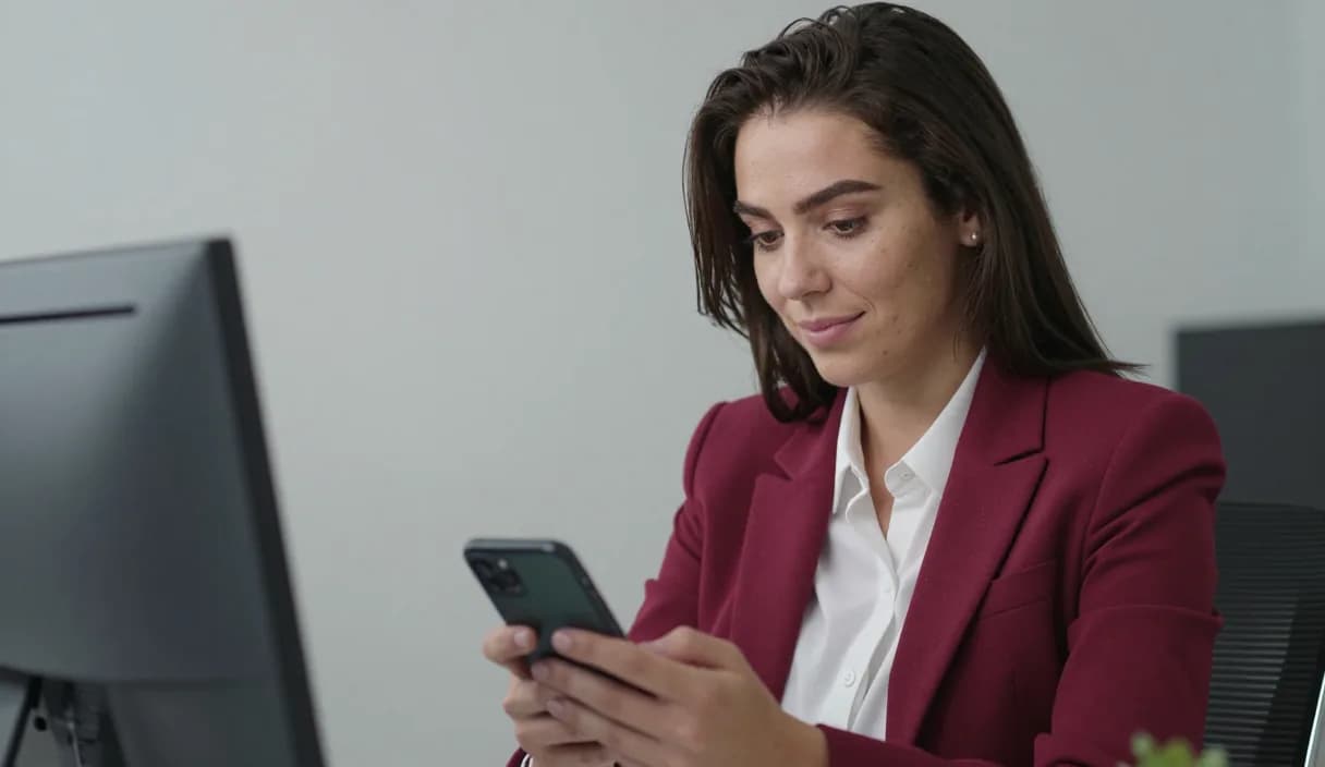 A money transfer for an image consultant on a phone