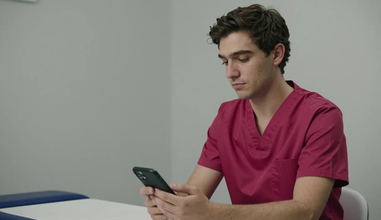 A money transfer for an osteopath on a phone