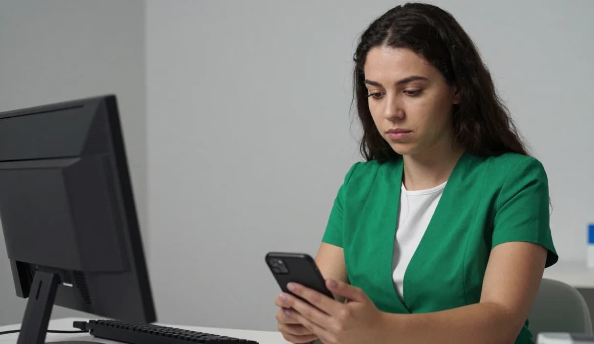 A money transfer for a physio clinic manager on a phone
