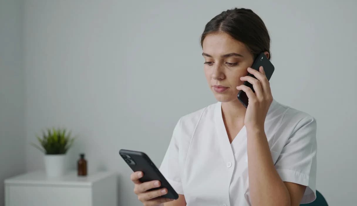 A money transfer for a physiotherapist on a phone