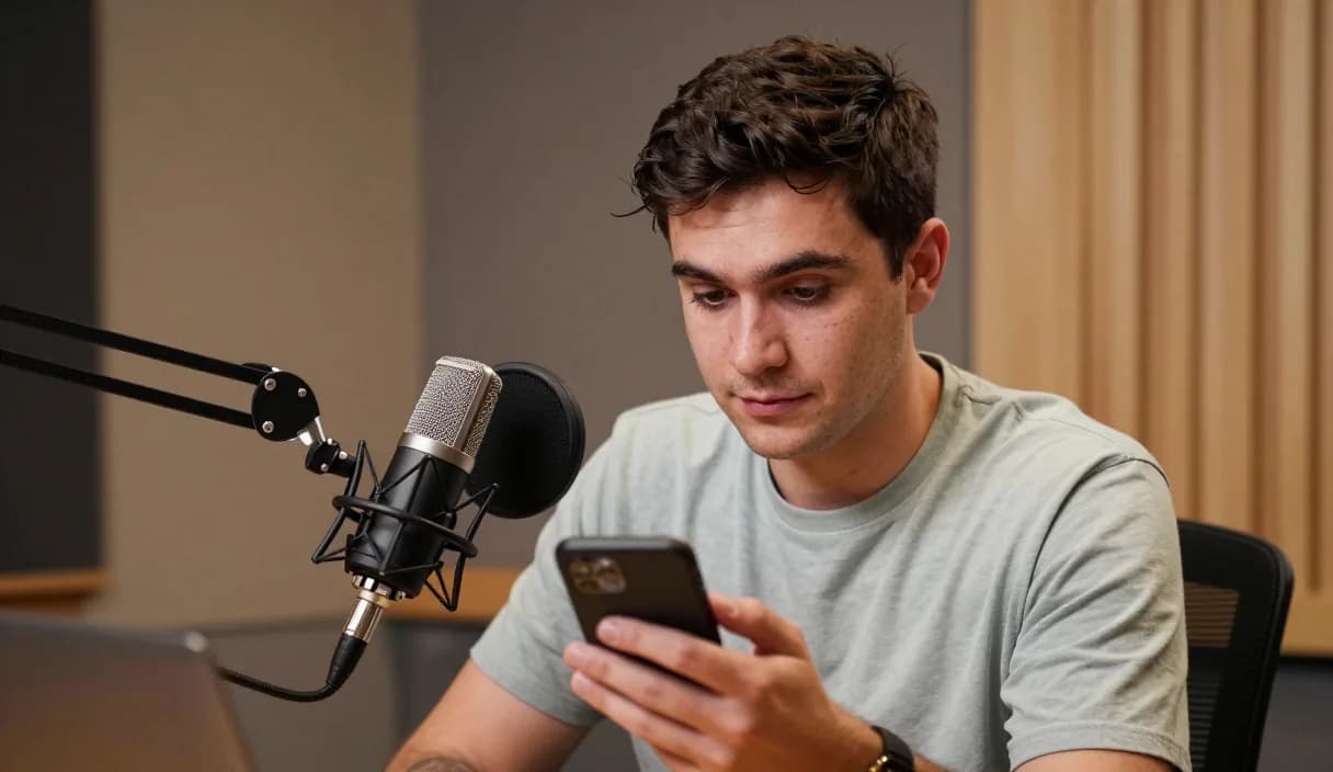 A money transfer for a podcaster on a phone