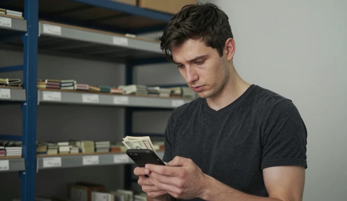 A money transfer for a smokehouse owner on a phone