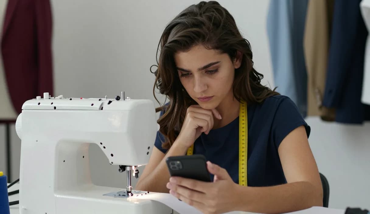 A money transfer for a tailor on a phone