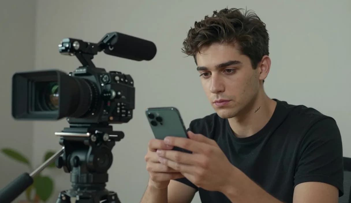 A money transfer for a videographer on a phone