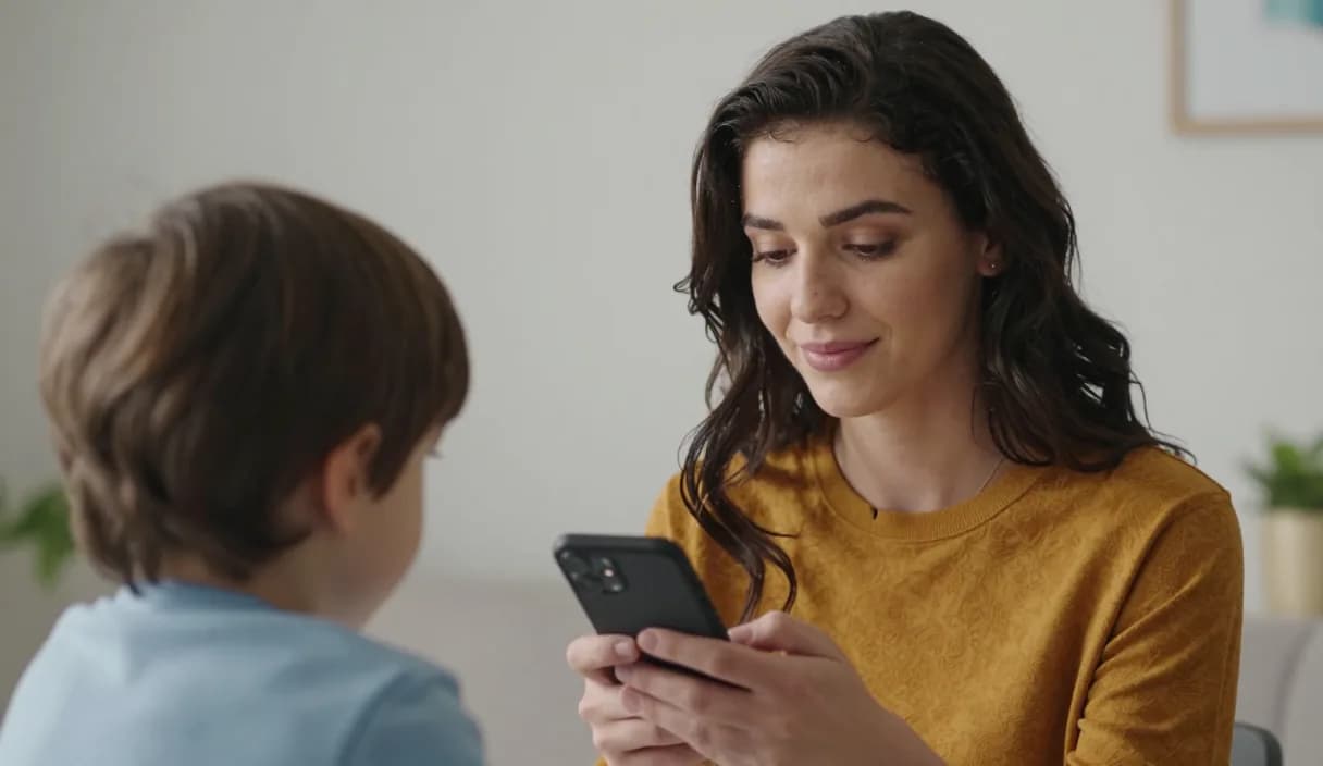 A money transfer for a babysitter on a phone