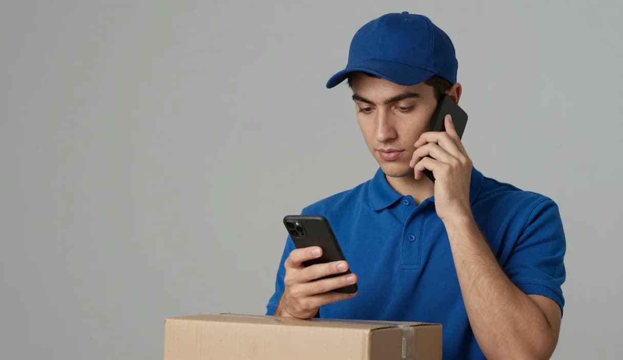 A money transfer for a courier on a phone