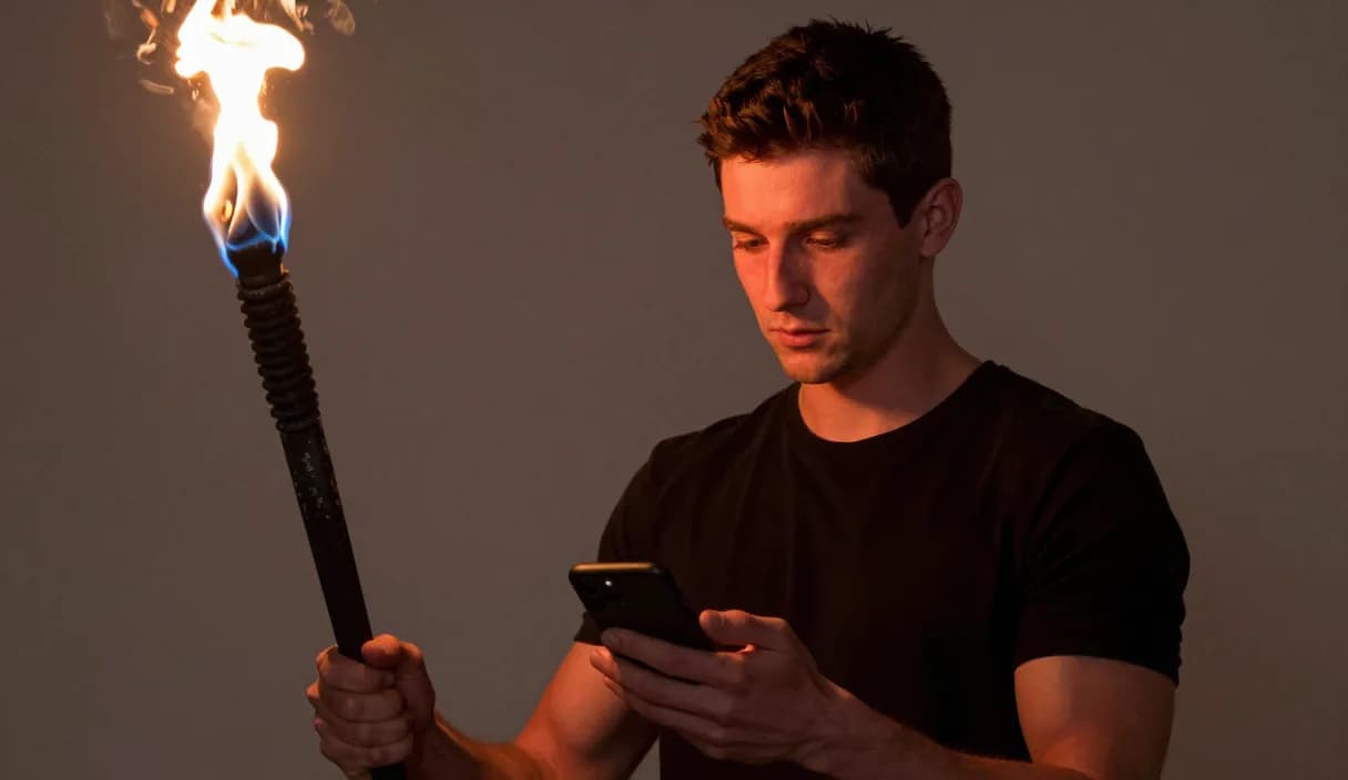 A money transfer for a fire performer on a phone