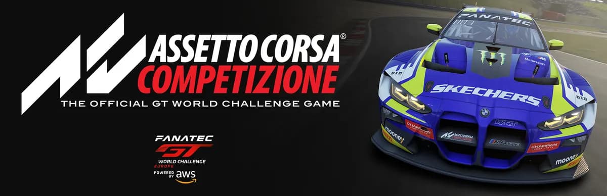 Assetto Corsa Competizione-ის ოფიციალური არტი. ჟანრი რბოლა, სტუდია Kunos Simulazioni.