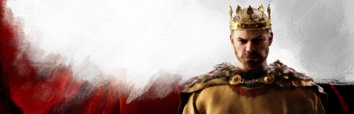 Crusader Kings III-ის ოფიციალური არტი. ჟანრი როლური, სტუდია Paradox Development Studio.