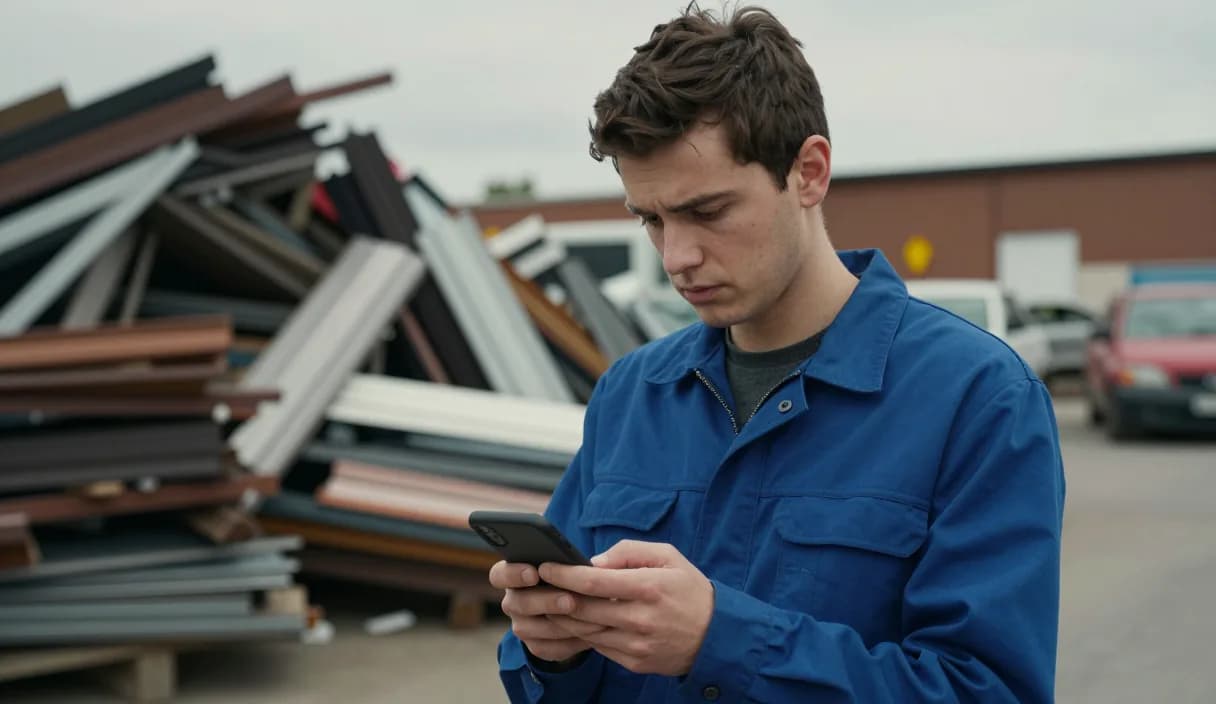 A money transfer for a scrap metal dealer on a phone